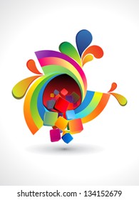 abstract rainbow rounded circle vector illustration