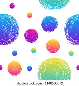 Abstract rainbow seamless dot pattern background. Modern swatch for greeting card, birthday party invitation, menu, wallpaper, holiday shop sale, bag print, t shirt, workshop advertising etc.