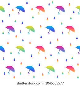 Abstract rainbow seamless pattern background. Modern futuristic illustration for design card, party invitation, wallpaper, holiday wrapping paper, fabric, bag print, t shirt,  workshop advertising etc