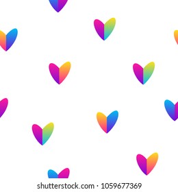 Abstract rainbow seamless pattern background. Modern futuristic illustration for birthday card, party invitation, wallpaper, holiday wrapping paper, fabric, bag print, t shirt,  workshop advertising.