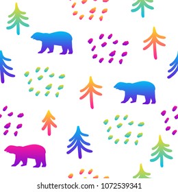 Abstract rainbow seamless pattern background. Modern swatch for birthday card, kids party invitation, shop sale wallpaper, holiday wrapping paper, fabric, bag print, t shirt,  workshop advertising