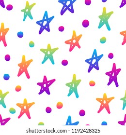 Abstract rainbow seamless pattern background. Modern swatch paint for birthday card, party invitation, sale wallpaper, holiday wrapping paper, fabric, bag print, t shirt, workshop advertising