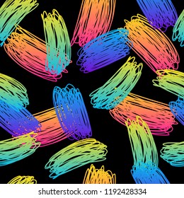 Abstract rainbow seamless pattern background. Modern swatch paint for birthday card, party invitation, sale wallpaper, holiday wrapping paper, fabric, bag print, t shirt, workshop advertising