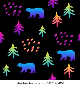 Abstract rainbow seamless pattern background. Modern swatch paint for birthday card, party invitation, sale wallpaper, holiday wrapping paper, fabric, bag print, t shirt, workshop advertising