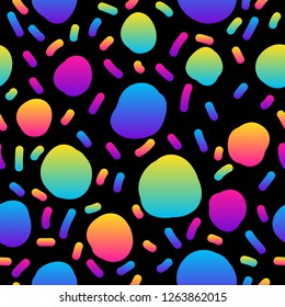 Abstract rainbow seamless pattern background. Modern swatch paint for birthday card, party invitation, sale wallpaper, holiday wrapping paper, fabric, bag print, t shirt, workshop advertising