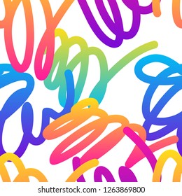 Abstract rainbow seamless pattern background. Modern swatch paint for birthday card, party invitation, sale wallpaper, holiday wrapping paper, fabric, bag print, t shirt, workshop advertising