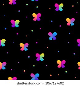 Abstract rainbow seamless pattern. Modern swatch background for birthday card, kids party invitation, wallpaper, holiday wrapping paper, shop sale poster, bag print, t shirt, workshop advertising
