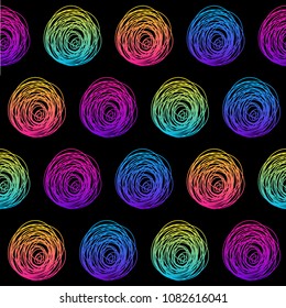 Abstract rainbow seamless pattern. Modern swatch background for birthday card, kids party invitation, wallpaper, holiday wrapping paper, shop sale poster, bag print, t shirt, workshop advertising