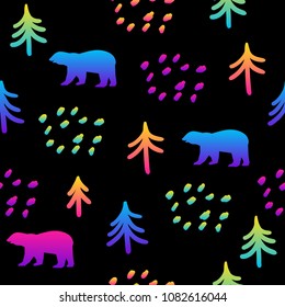 Abstract rainbow seamless pattern. Modern swatch background for birthday card, kids party invitation, wallpaper, holiday wrapping paper, shop sale poster, bag print, t shirt, workshop advertising