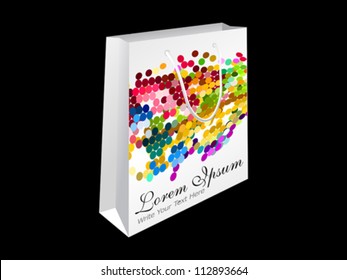 abstract rainbow shopping bag vector illustration