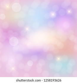 Abstract Rainbow sky fantasy background with glittering stars. Vector Illustration EPS10