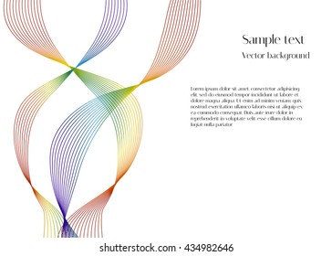 Abstract rainbow smooth lines on white background
