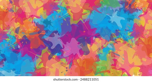 Abstract rainbow splashes background design.