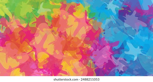 Abstract rainbow splashes background design.