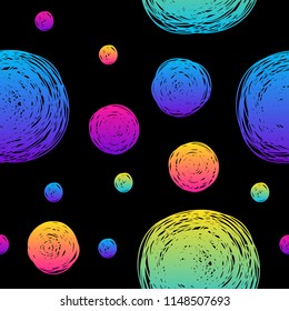 Abstract rainbow spot seamless pattern background. Modern swatch for greeting card, birthday party invitation, menu, wallpaper, holiday shop sale, bag print, t shirt, workshop advertising etc.