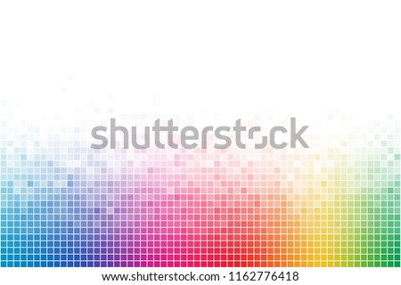 Abstract Rainbow Square Mosaic Vector Background. Colorful Creative Banner Design.