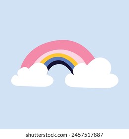 Abstrakter Regenbogen und Stern Hand gezeichnet.