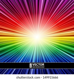 Abstract rainbow striped burst background. RGB EPS 10 vector illustration