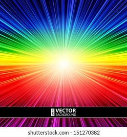 Abstract rainbow striped burst background. RGB EPS 10 vector illustration