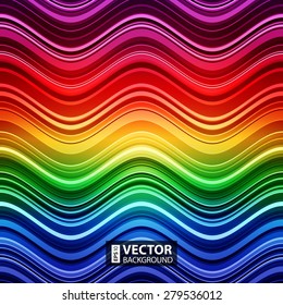 Abstract rainbow stripes waves colorful background. RGB EPS 10 vector illustration