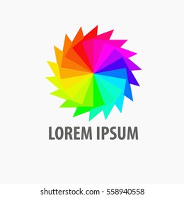 Abstract rainbow sun logo template elements