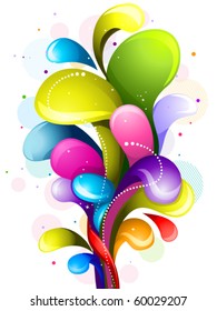 Abstract Rainbow Swirls - Vector