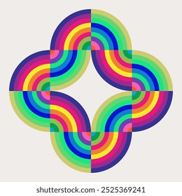 abstract rainbow symbol on a white background, vector illustration, clip art