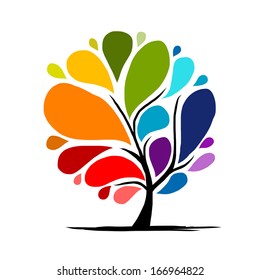 Abstract Rainbow Tree For Your Design