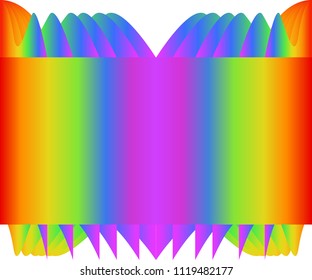 Abstract rainbow (use LGBTQ colors) texture frame on transparent (white) background. Vector illustration, EPS10. Useful as background for graphic design, banner, presentation template of topic slide.