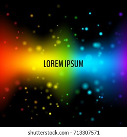 Abstract rainbow vector background. Colorful backdrop with rainbow colored particles. Vector illustration for your graphic design.