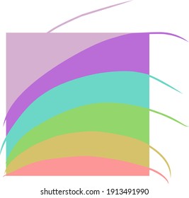 Abstract rainbow vector illustration having assorted colors