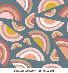 Abstract Rainbow vector repeat pattern perfect for kids wall paper, stationary, greeting card backgrounds, home decor products, fabric and textiles