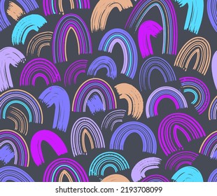Abstract rainbow vector seamless pattern for textile design. 