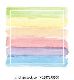 Abstract Rainbow Watercolor Background. Splash by art hand drawn for text.