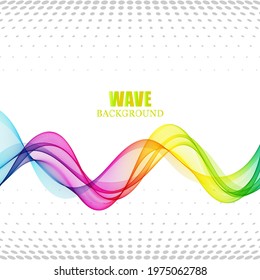 Abstract rainbow wave background with gray color halftone circles, design element