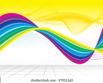 abstract rainbow wave background vector illustration