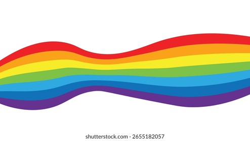 Arco iris abstracto arco de la curva de la onda Ilustración plana del arco iris colorido