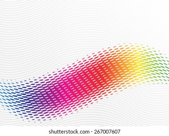 Abstract rainbow wave with halftone