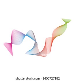 Abstract rainbow wave line art illustration background