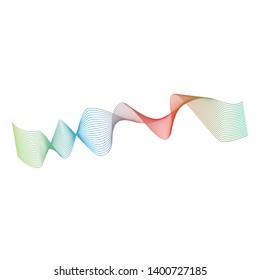 Abstract rainbow wave line art illustration background