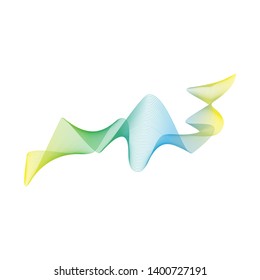 Abstract rainbow wave line art illustration background