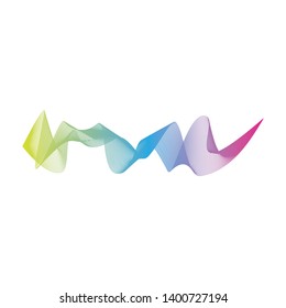 Abstract rainbow wave line art illustration background