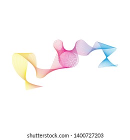 Abstract rainbow wave line art illustration background