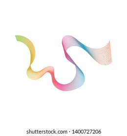 Abstract rainbow wave line art illustration background
