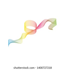 Abstract rainbow wave line art illustration background