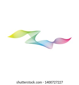 Abstract rainbow wave line art illustration background
