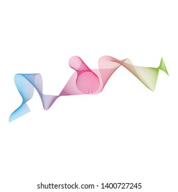 Abstract rainbow wave line art illustration background