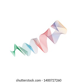 Abstract rainbow wave line art illustration background