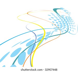 Abstract rainbow wave line with sample text background