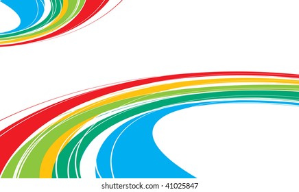 abstract rainbow wave line with sample text background, vector illustration.